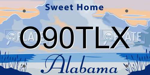 O90TLX Alabama License Plate
