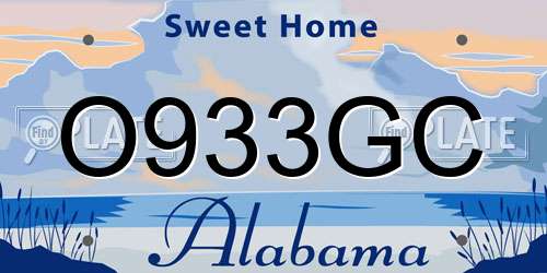 O933GC Alabama License Plate