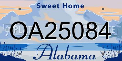 OA25084 Alabama License Plate