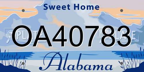 OA40783 Alabama License Plate