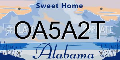 OA5A2T Alabama License Plate