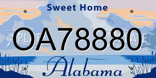 OA78880 Alabama License Plate