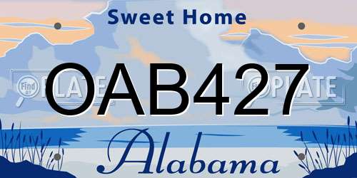 OAB427 Alabama License Plate