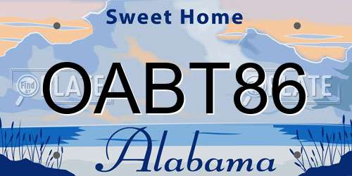 OABT86 Alabama License Plate