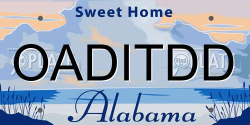 OADITDD Alabama License Plate