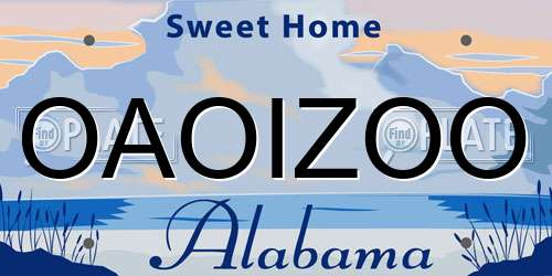 OAOIZOO Alabama License Plate
