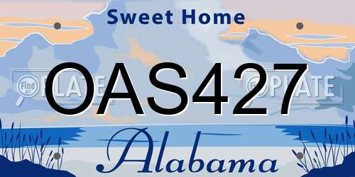 OAS427 Alabama License Plate