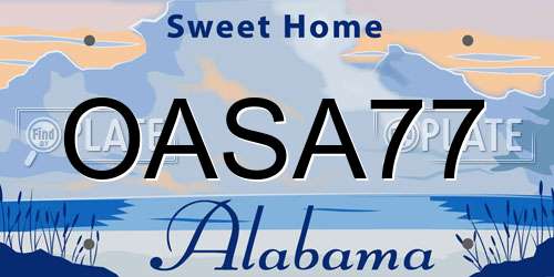 OASA77 Alabama License Plate