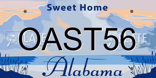 OAST56 Alabama License Plate