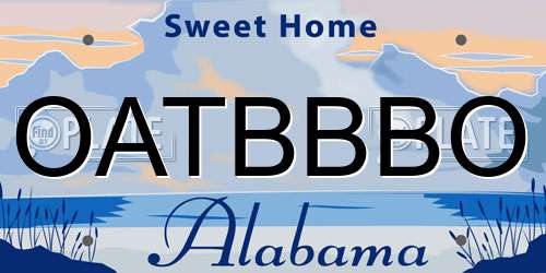 OATBBBO Alabama License Plate