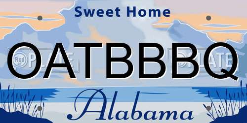 OATBBBQ Alabama License Plate