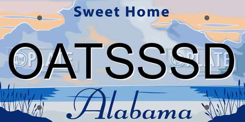 OATSSSD Alabama License Plate