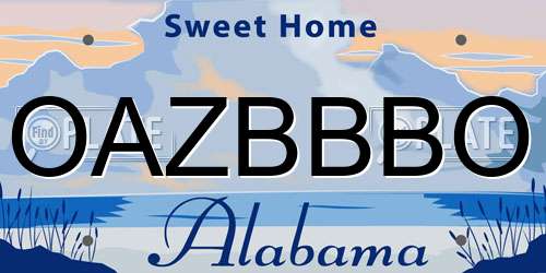 OAZBBBO Alabama License Plate