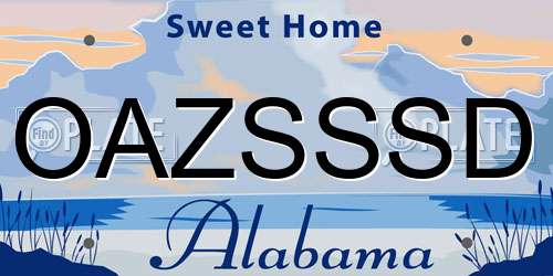 OAZSSSD Alabama License Plate