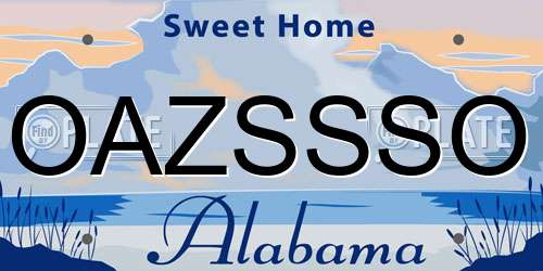 OAZSSSO Alabama License Plate