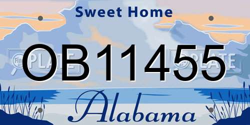 OB11455 Alabama License Plate