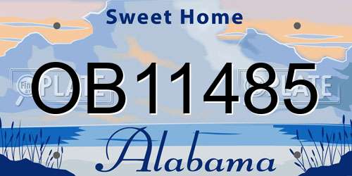 OB11485 Alabama License Plate