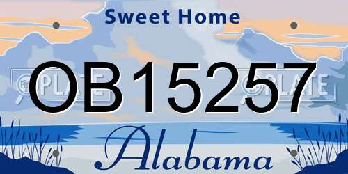 OB15257 Alabama License Plate