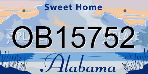OB15752 Alabama License Plate