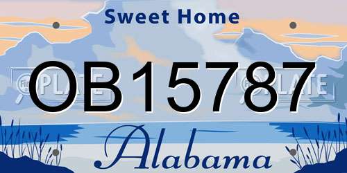 OB15787 Alabama License Plate