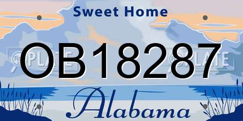 OB18287 Alabama License Plate