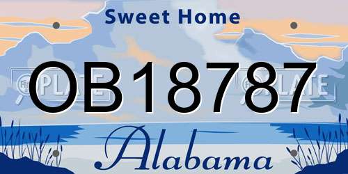 OB18787 Alabama License Plate