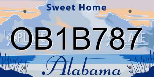 OB1B787 Alabama License Plate