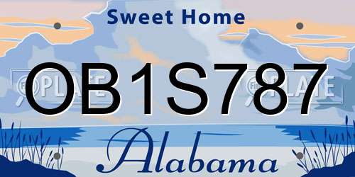 OB1S787 Alabama License Plate