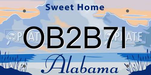 OB2B7I Alabama License Plate