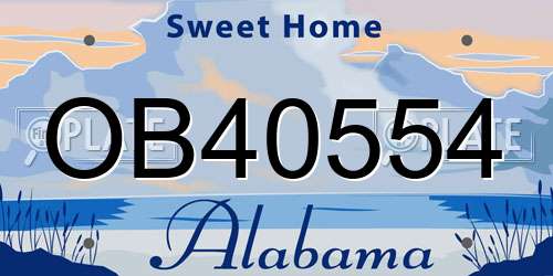 OB40554 Alabama License Plate