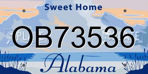OB73536 Alabama License Plate