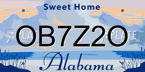 OB7Z2O Alabama License Plate