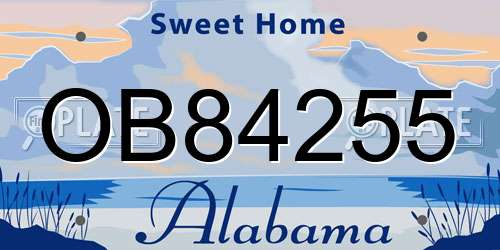 OB84255 Alabama License Plate