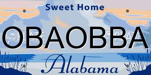 OBAOBBA Alabama License Plate