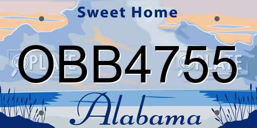 OBB4755 Alabama License Plate