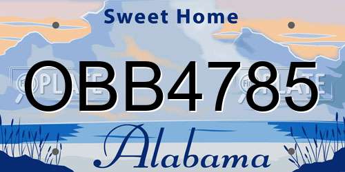 OBB4785 Alabama License Plate