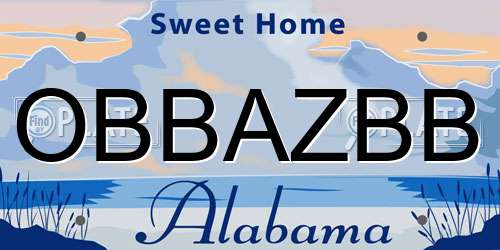 OBBAZBB Alabama License Plate