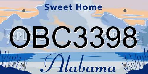 OBC3398 Alabama License Plate