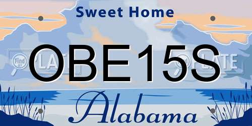 OBE15S Alabama License Plate