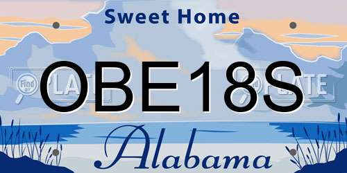 OBE18S Alabama License Plate
