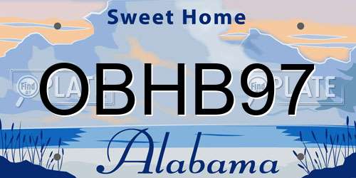 OBHB97 Alabama License Plate
