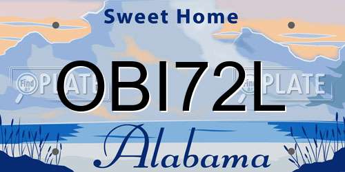 OBI72L Alabama License Plate