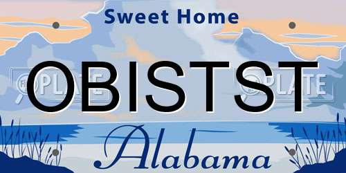 OBISTST Alabama License Plate