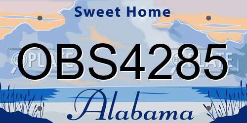 OBS4285 Alabama License Plate