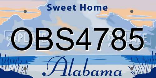OBS4785 Alabama License Plate
