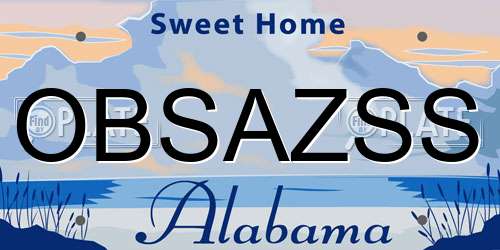 OBSAZSS Alabama License Plate