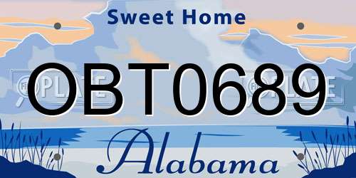 OBT0689 Alabama License Plate