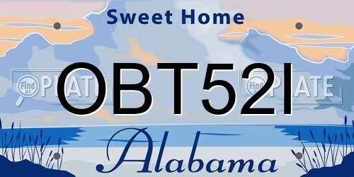 OBT52I Alabama License Plate
