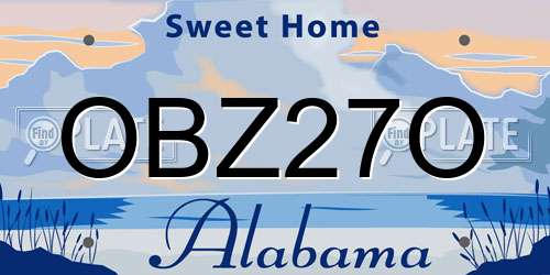 OBZ27O Alabama License Plate