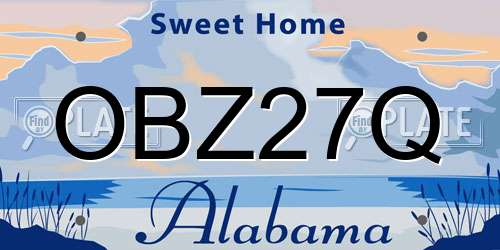 OBZ27Q Alabama License Plate